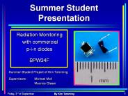 Summer Student Presentation