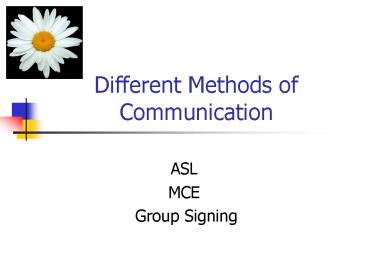 Different Methods of Communication