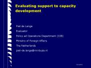 Evaluating support to capacity development