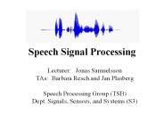 Speech Signal Processing
