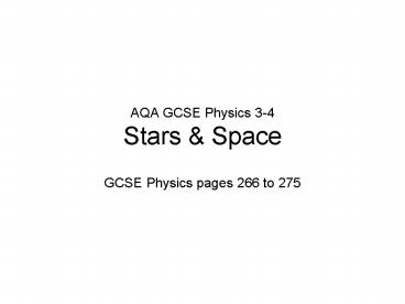 AQA GCSE Physics 34 Stars