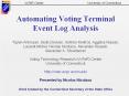 Automating Voting Terminal Event Log Analysis PowerPoint PPT Presentation