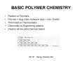 BASIC POLYMER CHEMISTRY PowerPoint PPT Presentation