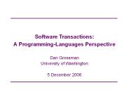 Software Transactions: A Programming-Languages Perspective