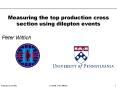 Measuring the top production cross section using dilepton events PowerPoint PPT Presentation