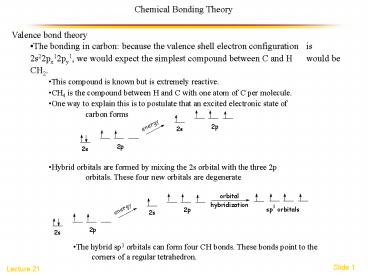 Valence bond theory