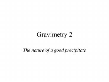 Gravimetry 2