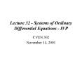 Lecture 32 Systems of Ordinary Differential Equations IVP PowerPoint PPT Presentation