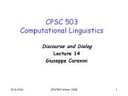 CPSC 503 Computational Linguistics