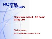 Constraint-based LSP Setup using LDP