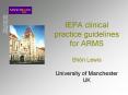 IEPA clinical practice guidelines for ARMS Sh PowerPoint PPT Presentation