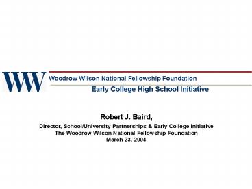 Woodrow Wilson National Fellowship Foundation