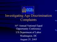 Investigating Age Discrimination Complaints