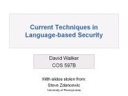 Current Techniques in Language-based Security