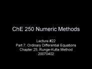 ChE 250 Numeric Methods