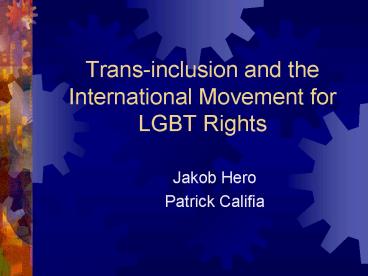 Transinclusion and the International Movement for LGBT Rights