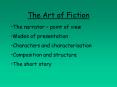 The Art of Fiction PowerPoint PPT Presentation