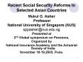 Recent Social Security Reforms In Selected Asian Countries PowerPoint PPT Presentation
