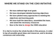 WHERE WE STAND ON THE CDIO INITIATIVE