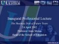 Inaugural Professorial Lecture PowerPoint PPT Presentation