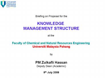 Briefing on Proposal for the