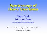Spectroscopy of Heavy Quarkonia