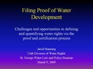 Filing Proof of Water Development