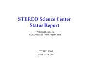 STEREO Science Center Status Report