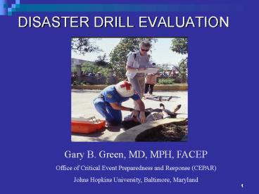 DISASTER DRILL EVALUATION