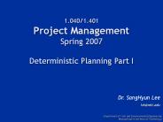 Deterministic Planning 1