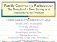 Family Community Participation The Results of a New Survey and Implications for Practice PowerPoint PPT Presentation