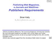 Publishing Web Magazines, e-Journals and WebZines: Publishers Requirements