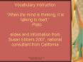 Vocabulary Instruction When the mind is thinking, it is talking to itself' Plato slides and informat PowerPoint PPT Presentation