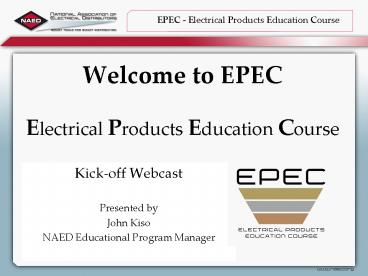 Welcome to EPEC Electrical Products Education Course presentation ...