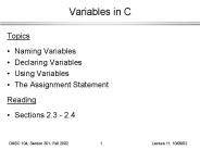 Variables in C