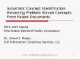 Automatic Concept Identification: Extracting Problem Solved Concepts From Patent Documents PowerPoint PPT Presentation