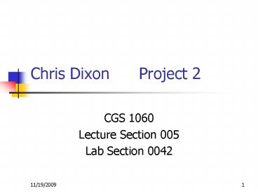 Chris Dixon Project 2
