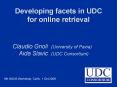 Developing facets in UDC for online retrieval PowerPoint PPT Presentation