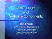 COM, DCOM and Software Components