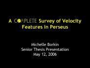 A         Survey of Velocity Features in Perseus