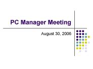 PC Manager Meeting
