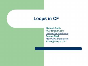 Loops in CF