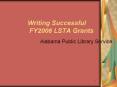 Writing Successful FY2008 LSTA Grants PowerPoint PPT Presentation