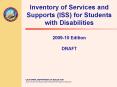 Inventory of Services and Supports ISS for Students with Disabilities 200910 Edition DRAFT PowerPoint PPT Presentation
