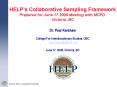 HELPs Collaborative Sampling Framework Prepared for June 17 2008 Meeting with MCFD' Victoria, BC Dr' PowerPoint PPT Presentation