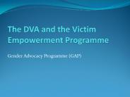 The DVA and the Victim Empowerment Programme