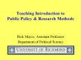 Teaching Introduction to Public Policy PowerPoint PPT Presentation