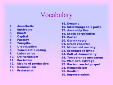 Vocabulary