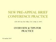 NEW PRE-APPEAL BRIEF CONFERENCE PRACTICE