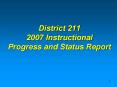 District 211 2007 Instructional Progress and Status Report PowerPoint PPT Presentation